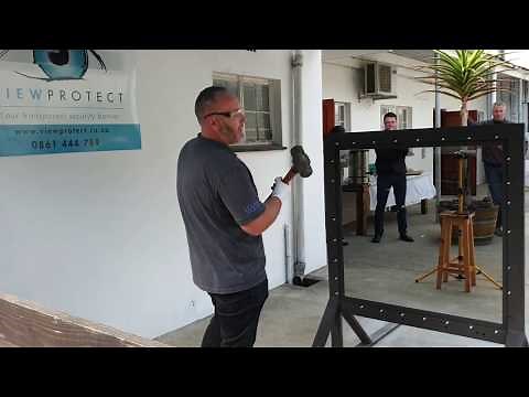 Impact test done on LEXAN® polycarbonate - ViewProtect Armed Bars