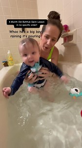 439K views · 7.3K reactions | 4 Month Old  Swim Lesson! ✨In NO Specific Order! Prepare your child to be a safe confident swim in the bathtub! ✔️Link in Bio- Become your Child’s Favorite Swim Teacher! . . . . . . #babyswimlessons #survivalswimlessons #parents #onlinecourse #swimminglessons #bathtime #baby #waterbaby #teachthemyoung #4monthold | Michael Godleski | Facebook