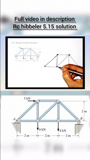 RC Hibbeler 5.15 Problem Solution | EQUILIBRIUM OF RIGID BODY | MECHANICS STATICS HIBBELER CH 5