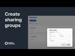 Create sharing groups and add members | Spiideo Academy