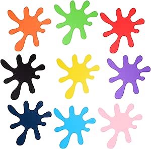 72 Pcs Paint Splatter Cutouts Paper Multicolor Art Paint Party Decorations Art Painting Splash Cut-Outs for Art Painting Theme Birthday Party School Bulletin Board Decoration Art Craft Wall Decal