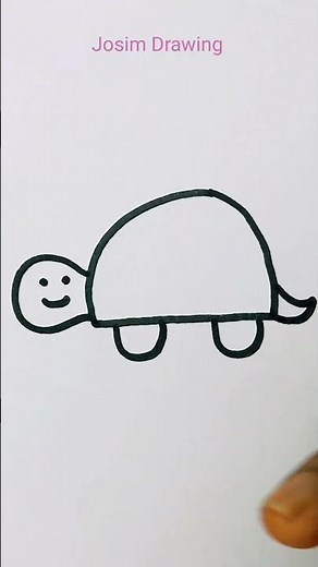 How to draw a cute turtle 🐢 from D letter easy