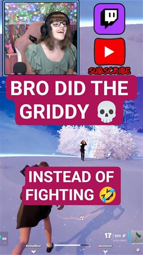 HE DID THE GRIDDY INSTEAD OF FIGHTING 💀 BEST FORTNITE WIN😭🤣