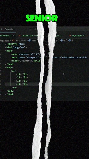 Stop Typing Lists ❌ (li*4 Trick 🤯)#coding #programming #html #css #javascript #shorts #viral