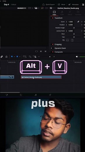 Day 4 How to Copy Attributes in DaVinci Resolve | Fast Editing Trick #shorts #shortvideo