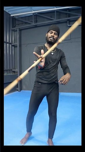 Innovative stick spin advanced level #silambam #karrasamu #bostaff #kalaripayattu #shorts
