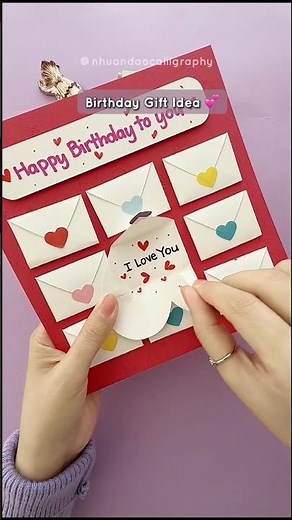 DIY Birthday Card with Mini Envelopes 💌 The Sweetest Handmade Gift Idea #nhuandaocalligraphy