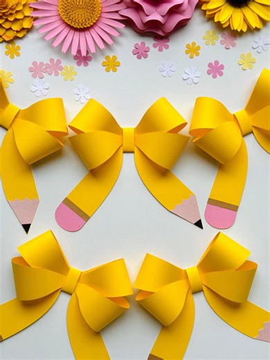 Pencil Paper Bow SVG Template, Back to School Gift (digital File) - Etsy