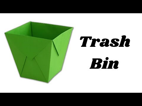 Paper Dustbin DIY | How to make _ easy Origami _ paper trash bin | Paper Craft tutorial for kids |