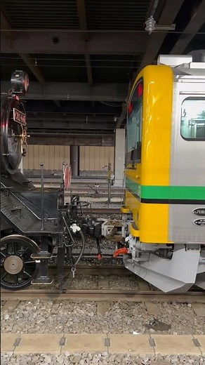 【4K高画質】【本線上では初の組み合わせ✨】GV-E197 系200番台と国鉄C12形蒸気機関車66号機（真岡鐵道所有）の連結部をじっくり観察する動画👀（2026.3.26.8:36）