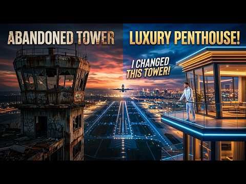 😱 I Turned an Abandoned Airport Tower Into a Luxury Sky Mansion