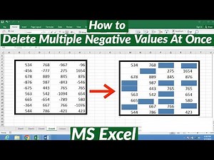 How to Delete All Negative Values at One Click in MS Excel | Delete Multiple Negative Values at Once
