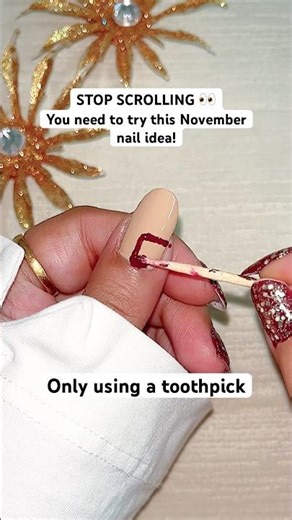 My Go-To November Nails 💙🤎 | DIY Nail Art Tutorial #nailart #nails #shorts