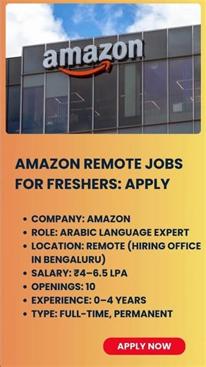 Amazon Remote Jobs for Freshers: Apply | Check the Description Box for the Apply Link