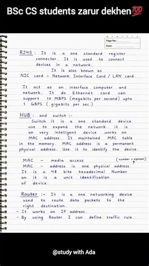 FY BSc CS Notes | Computer Network from basic Explained 📚 | #viral #bsccs #study #shorts #students