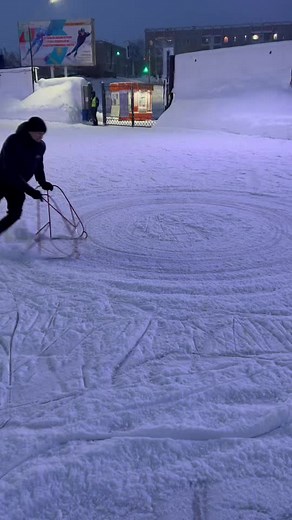 Winter Sledding Fun in the Snowy Evening