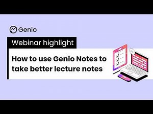 How to use Genio Notes to take better lecture notes