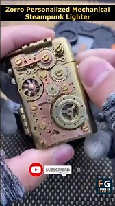 Mechanical Steampunk Lighter | Brass & Copper Gear-Driven Design #lighter #giftforhim