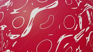 Abstract red background with white curvy shapes and lines animation