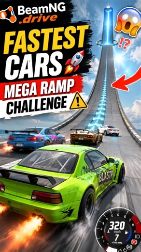 🚀 FASTEST CARS vs MEGA RAMP… I Thought THIS Car Would Win 😱🔥 | BeamNG Drive Challenge