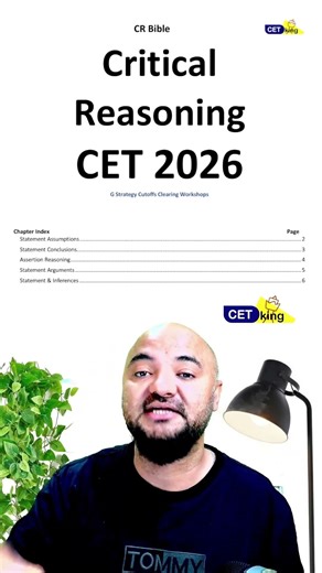 CR in CET | 5 marks in 3 mins! 🚀 Critical Reasoning in MBA CET 2026