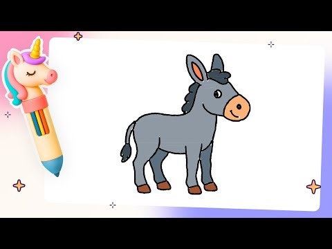 How To Draw a Donkey | Simple Drawing for Kids | #howtodraw #drawingforkids #donkey