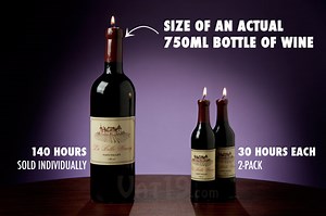 Wine Bottle Candles: Long-burning candles styled to look like wine bottles.