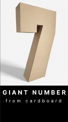 Giant Number Seven with cardboard #numberseven #standee #cardboardcrafts #number7 #diynumberstandee
