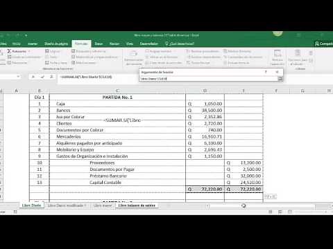 Libro mayor y balance con formulas