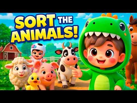 Learn Sorting for Kids | Farm Animals Song for Preschool & Kindergarten