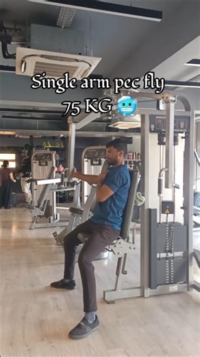 Single arm pec fly 🥶 with 75 KG 🤯 | Workouts | Fitness #fitness #calisthenics