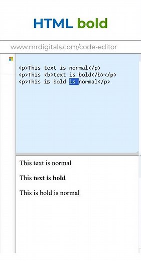 HTML bold tag #htmltutorial #programming #coding