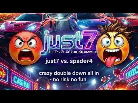 just7 vs. spader4 (7p match - all in - no risk no fun!) Let's play Backgammon Galaxy #30