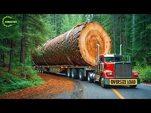 Extreme Dangerous Big Logging Wood Truck Driving Skill | Fastest Chainsaw Cutting Tree Machines #17
