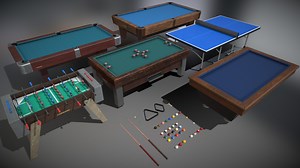 Table Sports pack (snooker, pool, foosball, etc) - Buy Royalty Free 3D model by Feroxxy