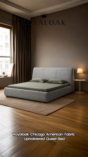 Royaloak | Chicago American Fabric Upholstered Queen Bed