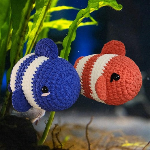 Handmade Crocheted Clownfish Plush Toy: Ocean Nursery Decor, Sea Animal Stuffed Animal - Etsy Canada
