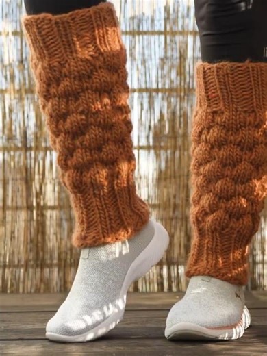 KNITTING Chunky Textured Wool Leg warmers - 100% WOOL - Ballet or Yoga leg warmers #knitting