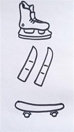 skate shoes⛸️ and skate board 🛹 drawing easy #shorts #trending #viral #foryou #fyp #ytshorts #yt