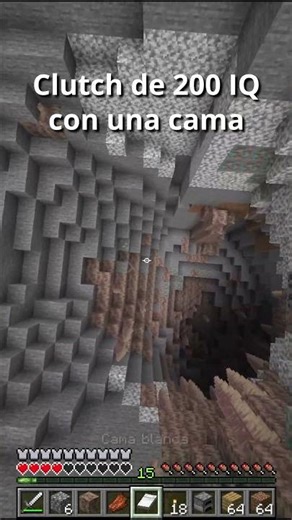 Clutch 200IQ Con una Cama en MINECRAFT #minecraft #minecraftshorts