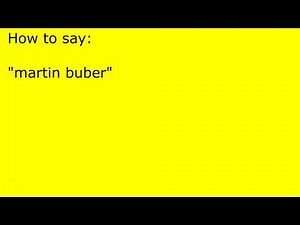 How to pronounce martin buber