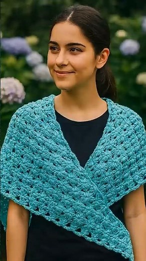 Chal cruzado a crochet hermoso ✨ | Mira esta muestra del tutorial