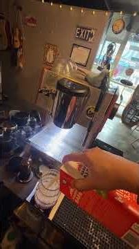 POV - iced blueberry espresso latte