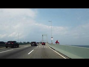 Driving across Throgs Neck Bridge northbound - Queens to Bronx