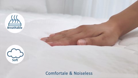 Queen Air Mattress Pad Cover Thick Quilted Inflatable Matresss Topper, Super Soft Breathable and Noiseless Down Alternative Fiber Mattress Pad Fits Up to 16 Inch Mattress