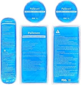 Gel Ice Packs for Injuries Reusable Gel Reusable Hot Pack & Cold Pack Compress for Injury, Pain Relief, Rehabilitation, Flexible Therapy, for Knee, Back, Neck, Wrist, Ankle (5 Pack - Blue)