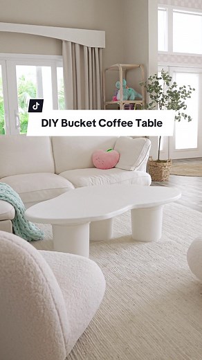 We were on a tight budget to finish this living room and this DIY bucket coffee table turned out better than I even thought it would! This curvy style of table is very in right now and I feel like it balanced out the chaise side of the sofa. The homeowners @Cina and @Kyle loved it! #diy #livingroom #makeover #decorhack