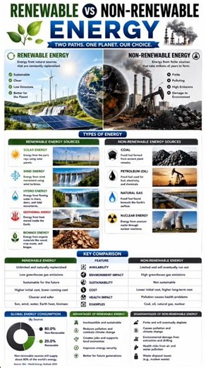 Renewable vs Non-Renewable Energy ⚡ | Solar, Wind, Coal & Fossil Fuels Explained