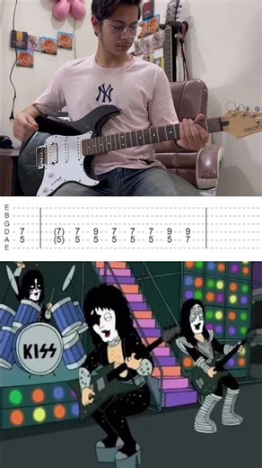 Rock and roll all nite-Kiss | guitar tabs by BHUMIT SHARMA.#kiss #rockandroll #guitar #viral #foryou