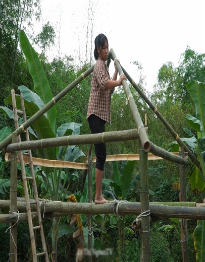#Part_2: Building a Bamboo Garage with a Traditional Hut Design #bamboogarage #bamboohut #diyhome #sustainablebuilding #garagegoals #singlemomlife #workingmom #dailyvlog | Videos Ave